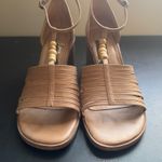 Lucky Brand Womens Chunky Leather Brown Beaded Block Heel Sandals sz 7.5 Strappy Photo 5