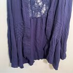 Knox Rose  Open Front Cardigan Navy Blue Crochet Lace M Photo 3