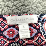 Charter Club  Sheath Dress Women Large Blue Paisley 3/4 Sleeve Stretch Boho Retro Photo 1