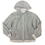 Current Seen  Apparel Hooded Windbreaker Jacket Light Gray Zip Up Casual‎ Medium Photo 0