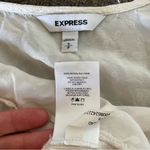 EXPRESS White Jacquard Satin Peplum Short Sleeve Blouse Top XS Photo 1