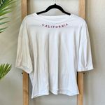 PacSun Riot Society White Short Sleeve with Stitched Red “California” Logo Top T-Shirt Photo 0