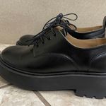 & Other Stories Womens & Other Stories Black Leather Platform Lug Sole Oxfords Shoes Sz 7 uSE 1X Photo 1