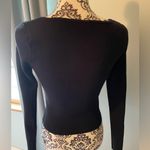 Abercrombie & Fitch Structured Long Sleeve Crop Top, Small, Black Photo 7