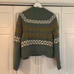 Universal Threads Universal Thread green fair isle mock neck sweater M Photo 5