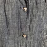 Ann Taylor  Blue Denim 3/4 Sleeve Jacket Blazer w Silver Button Detail Size Large Photo 4