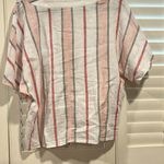 Beach lunch lounge, large linen blend Tie front shirt‎ Photo 3