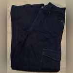 ZARA Dark Wash Wide Leg Cargo Jeans Photo 2