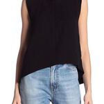 IRO NWT black lseed sleeveless split side top sz 6/38 Photo 0