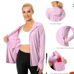 LIGHTBARE | Pink Lightweight Hooded Zip Up UPF 50+ Sun Protection Jacket, Size L Size L Photo 2