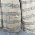 Vintage BCBG Maxazria Silk Blazer Striped Windowpane Blue Size 10 Photo 5