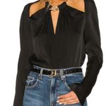 jonathan simkhai krishna top missing gold necklace, size XS, *Flawed Black Photo 0