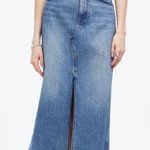 Madewell The Rilee Denim Midi Skirt Front Slit Denim Skirt Size 31 NWT Photo 0