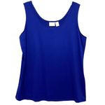 CHICO'S‎ Microfiber Contemporary Royal Blue Slimming Scoop Neck Tank Sz2/L Size 2 Photo 1