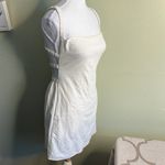 Isalis  Cotton square neck Cream Strappy back side pockets Mini Dress Photo 3