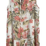 Francesca‎ Bettini Floral 100% Linen Dress M Made in Italy Sleeveless Tassel Hem Pink Size M Photo 0