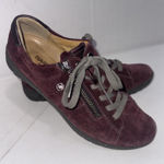 Hartjes Phil Sneakers Eggplant Suede Walking Minimalist Comfort Shoes Sz 5 Red Photo 0