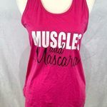 Muscles and Mascara pink racerback tank top size large Photo 0