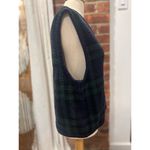 Charter Club Vintage  Preppy Plaid Knit Vest L Green Navy Photo 3