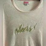 Kate Spade  crewneck “cheers”velvet baby pink long sleeves Medium Photo 2