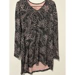 Soma  Size Small Long Sleeve Top Loungewear Soft Cozy Pink Black Tunic Shirt Photo 6