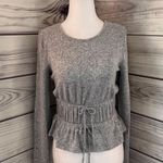 Good Luck Gem Grey Drawstring Waist Long Sleeve Top Photo 0