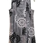 ZARA Sleeveless A-Line Patchwork Mini Dress Grey Size Medium Photo 2