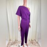 Alexia Admor NWT  Draped One-Shoulder Jumpsuit Unitard Size Medium Plumtastic Photo 2