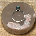 Sterling Silver Blue Turquoise Raised Circular Stone 925  Ring Photo 6