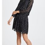 Velvet by Graham & Spenser Dress Chiffon Long Sleeve Black Polka Dot Small Photo 2
