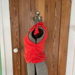 Free People  Boulevard Tie Shoulder Square Neck Tank in Guava Berry - Large Photo 13