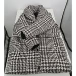 Badgley Mischka  Houndstooth Puffer Coat Jacket Women's M/M Black White Belted Photo 7