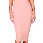 Nookie  HERMOSA Off Shoulder Ruffle‎ MIDI DRESS in Blush | NWT| SMALL Photo 0