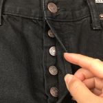 Free People NWT We the Free Women’s Distressed Raw Hem Button-Up True Black Denim Shorts Photo 4