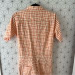Wildfang Peach White Checkered Jumpsuit Orange Size XS Photo 6