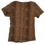 Levi's CHEETAH SHIRT SIZE SMALL BROWN BLACK ANIMAL PRINT FITTED BABY TEE RIBBED Photo 1