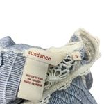 Sundance  Embroidered Crochet Lace Boho Feminine Top Blouse Blue White size Small Photo 7