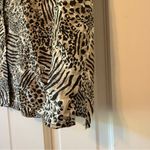 Vintage Anna & Frank 100% Silk Animal Print Short Sleeve Button Down Shirt Large Tan Photo 5