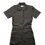 Rivet Utility Worker Jumpsuit Womens Small Green Short Sleeve Stretch Coveralls Photo 9