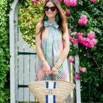 J.Crew Tie Neck Rainbow Gingham Dress Size 8 Plaid Preppy Bow Summer Photo 2