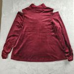 Westbound  Women's Velvet Top Blouse Cold Shoulder Long Sleeve Maroon Size 1X Photo 5