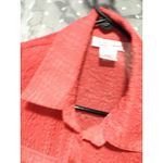 Nine & Company Coral Textured Button‎ Down Shirt Long Sleeve Career size 8 Orange Size M Photo 2