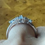 Natural Aquamarine Sterling Silver Ring Size 8 Photo 1