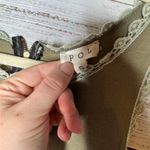 POL  Racerback Tank Top Olive Green Crochet Sleeve Boho Sm Photo 1