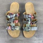 Vionic  Green&Orange Snake Print Radia Wedge Sandals Sz.9 Photo 3
