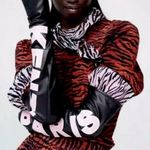 KENZO x HM The Wild Card Silk Top. Long Sleeve Tiger Stripe Blouse Size 10 Photo 1