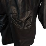 Lafayette 148 Size L Mixed Media Zip Front Top Leather Linen Stretch Knit FLAW Black Size L Photo 2