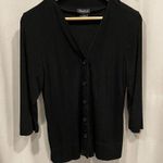Vintage Y2K West End slinky jersey cardigan top black v Photo 0