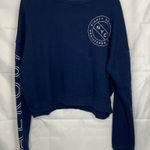 Aeropostale EUC  women’s navy blue fleece lined cropped decal comfy sweatshirt M‎ Photo 0