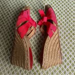 Christian Louboutin Red Ribbon Espadrilles Wedge Sandals Photo 5